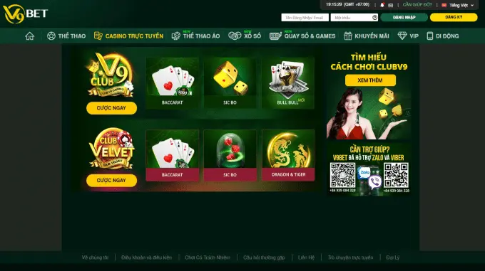 Giao diện tạo nên thương của V9bet